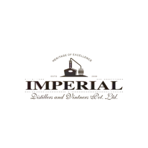 Logo for Imperial Distillers and Vintners Pvt. Ltd. featuring a distillery building and barrels above the word IMPERIAL, with the tagline Heritage of Excellence and ESTD 2009 included.