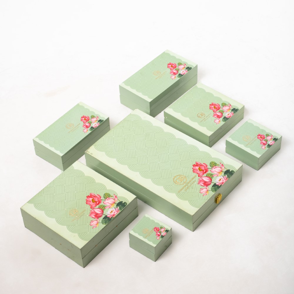 wooden jewellery box set with printing custom sizes