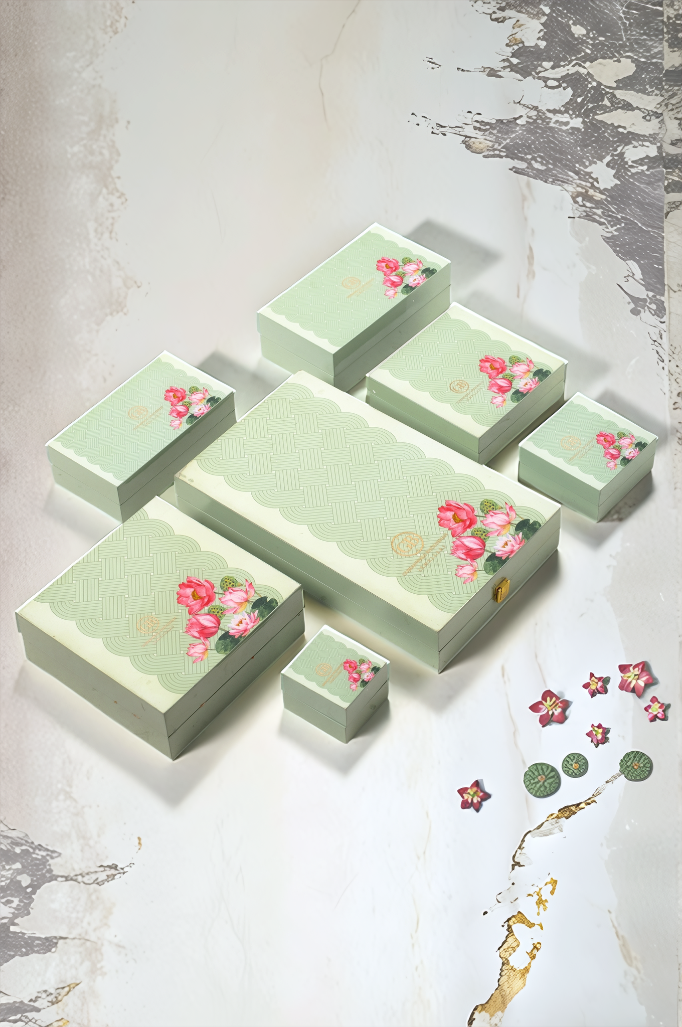 Green Wooden Jewelry Boxes made of MDF