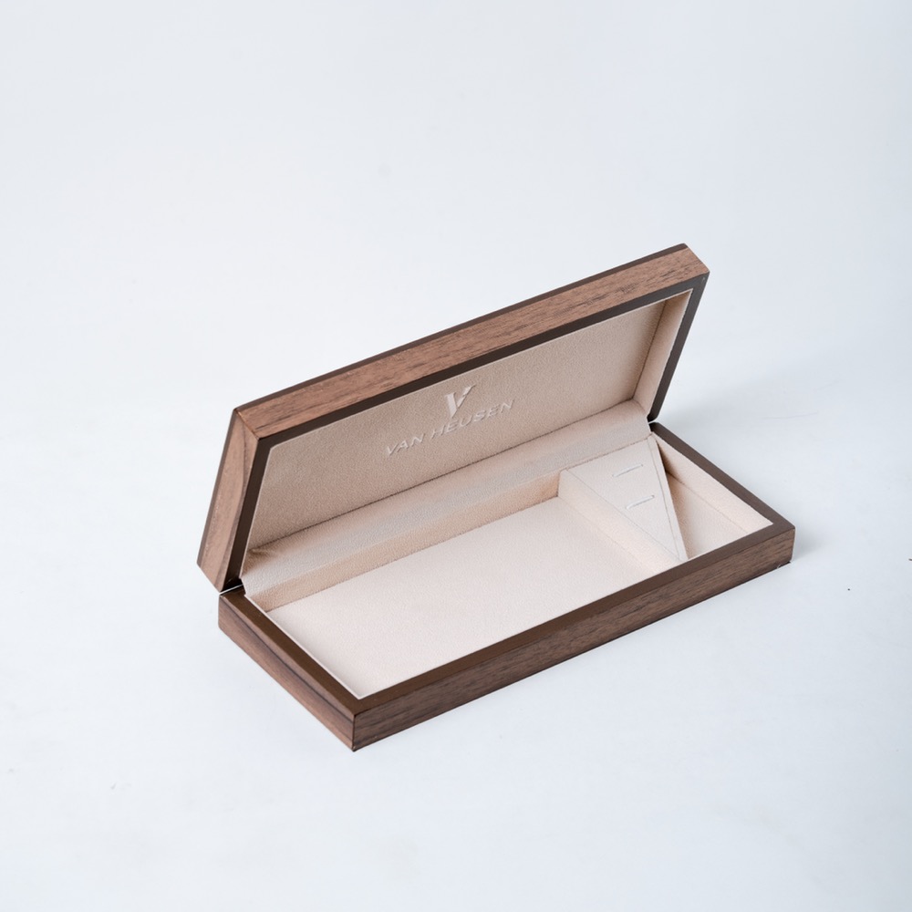 Wooden tie cufflink box