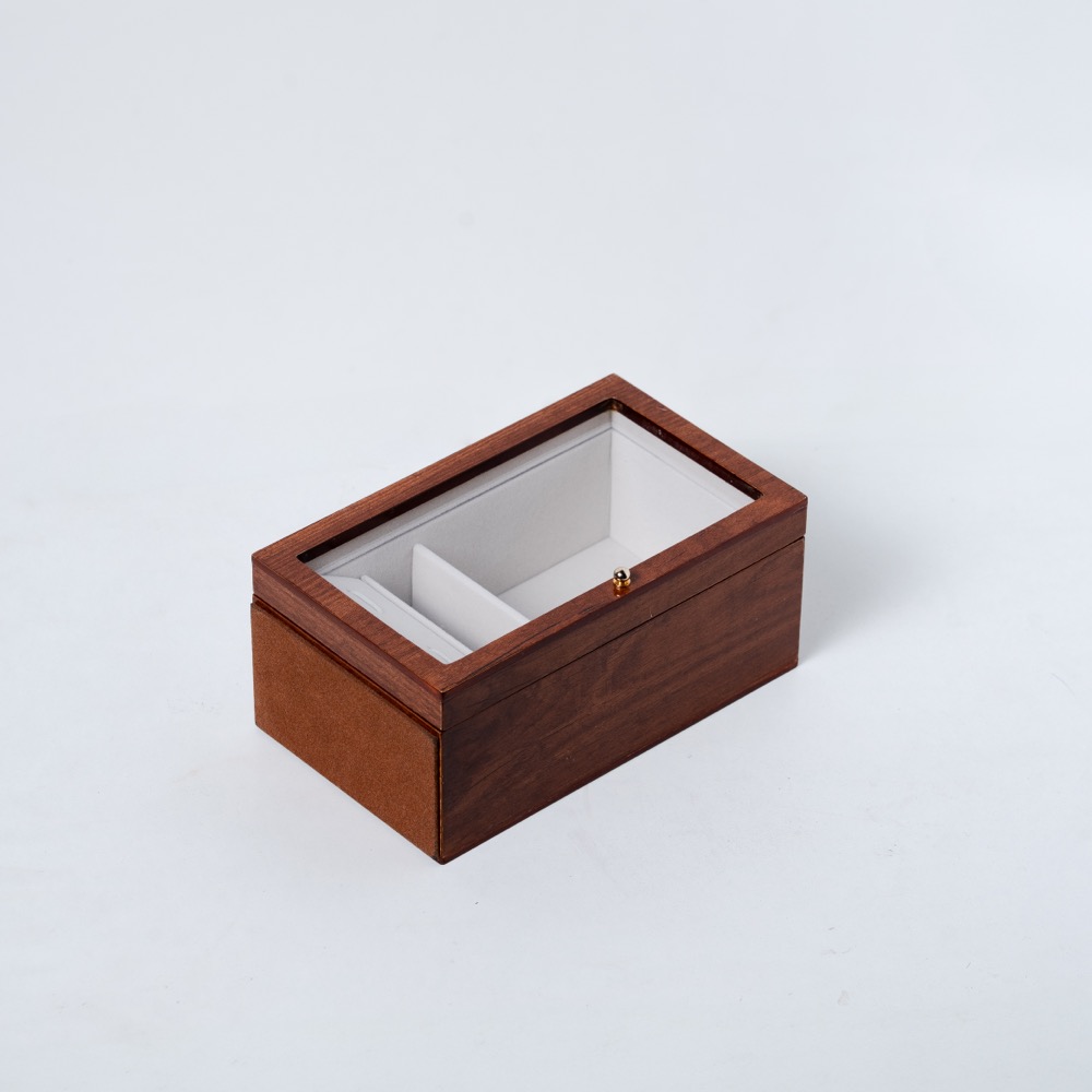 Wooden cufflink, tie, scarf box 