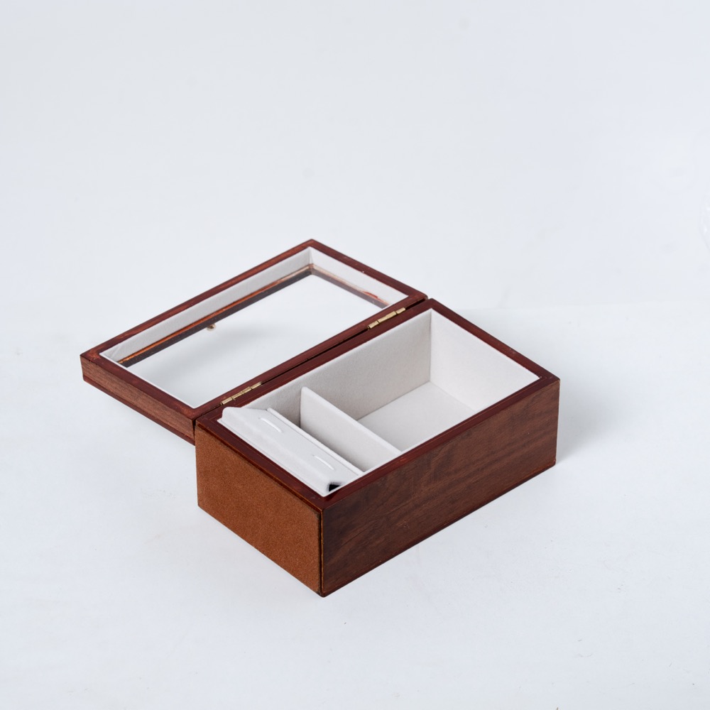 Wooden cufflink, tie, scarf box 