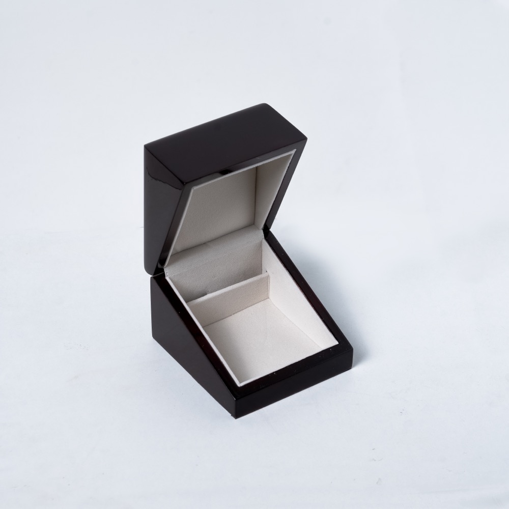 custom shaped wooden jewellery box opened