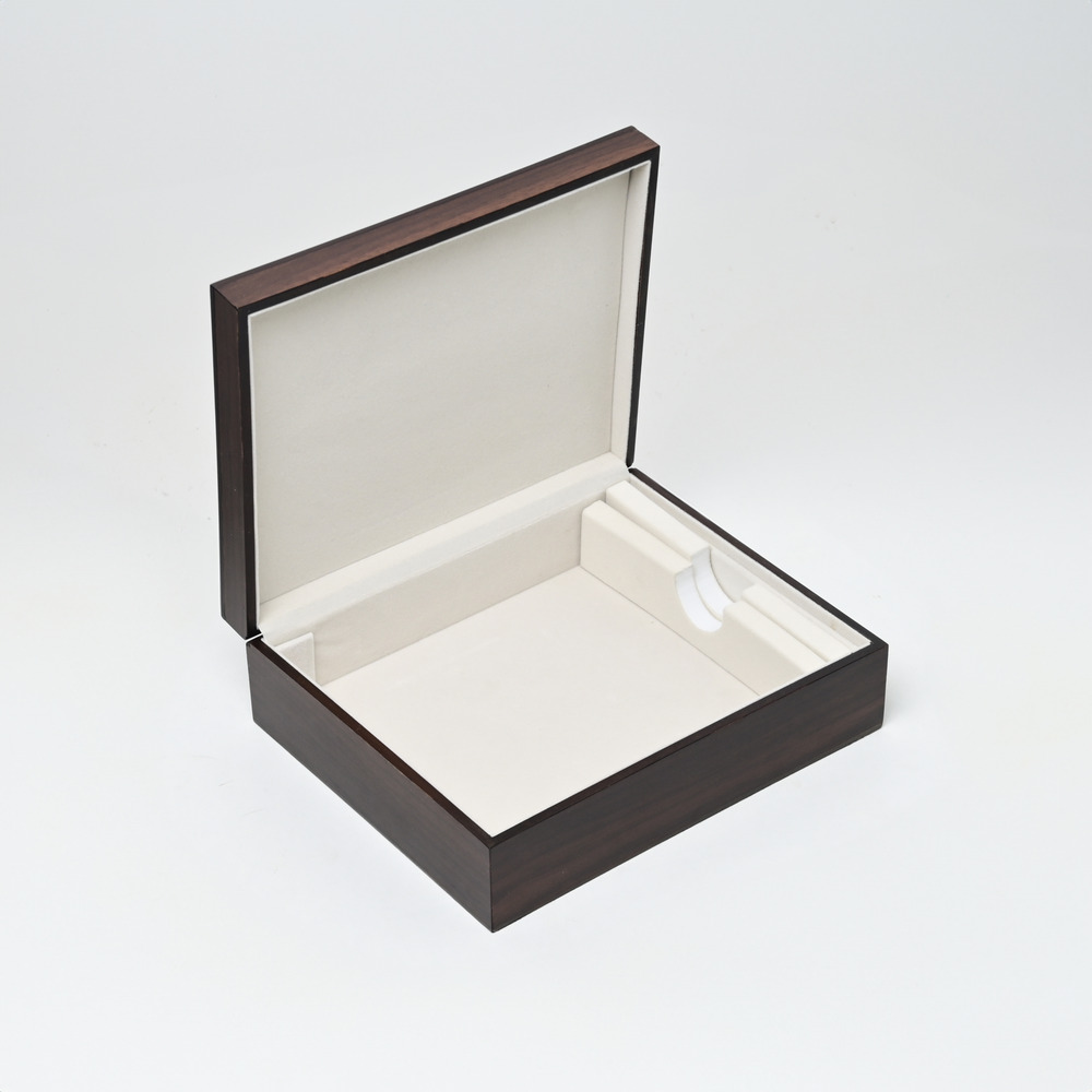 custom shaped wooden jewellery box opened
