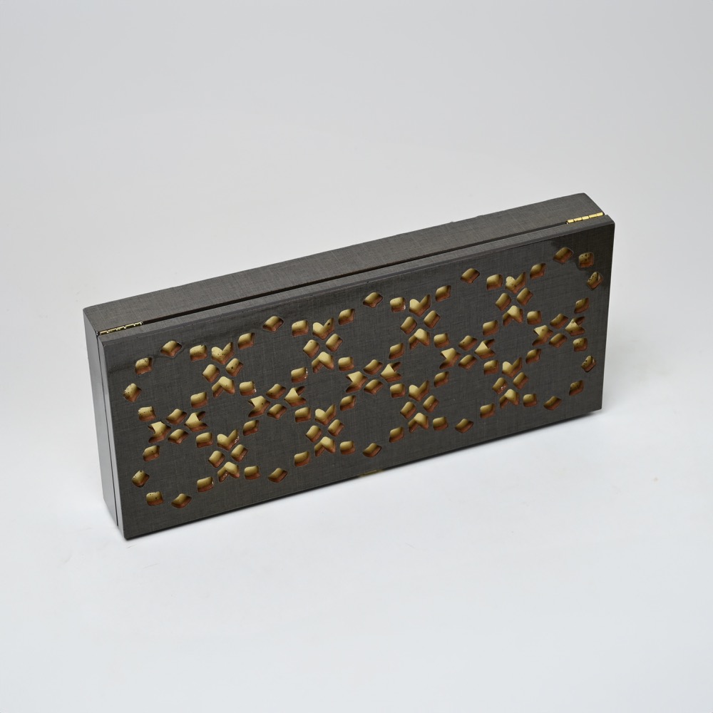 green shiny customised wooden jewelry box set