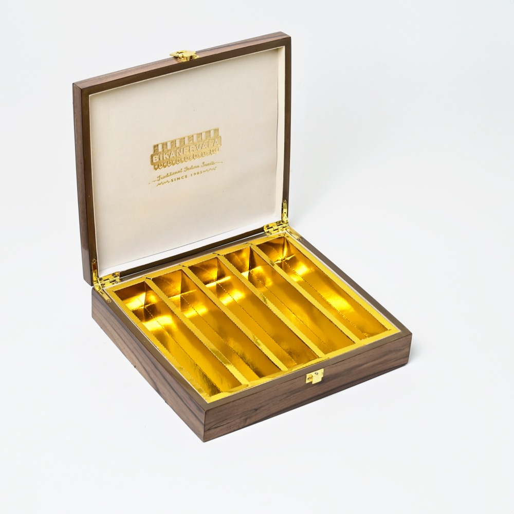 custom shaped wooden jewellery box opened