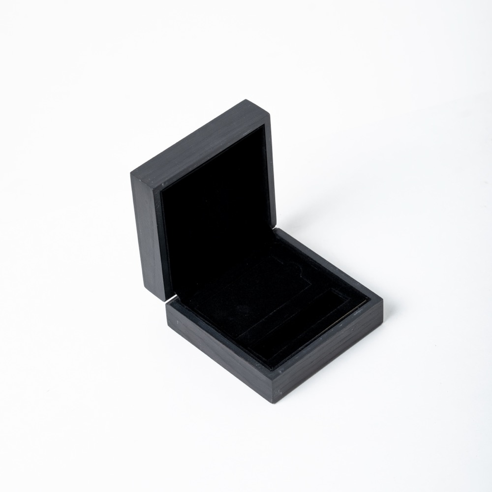 custom shaped wooden jewellery box opened