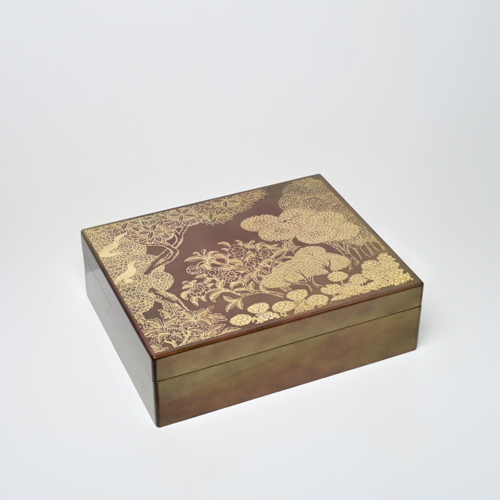 green shiny customised wooden jewelry box set